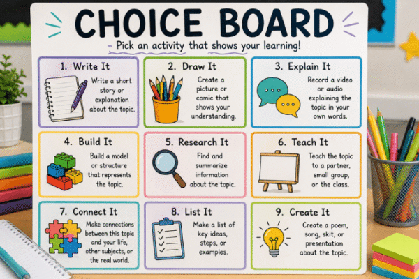 Choice Board: Complete Guide to Strategies, Design, Student Learning, And More Info  