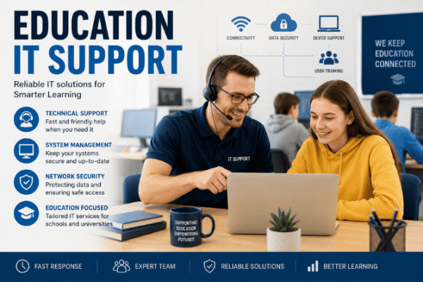 Education IT Support in 2026: In-House vs. Managed Services, Costs, Staffing, Security, and Funding Guide
