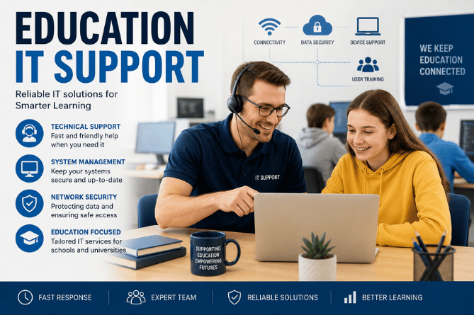 Education IT Support in 2026: In-House vs. Managed Services, Costs, Staffing, Security, and Funding Guide